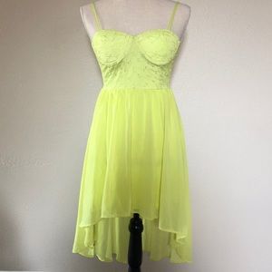 Bright yellow mid length dress small